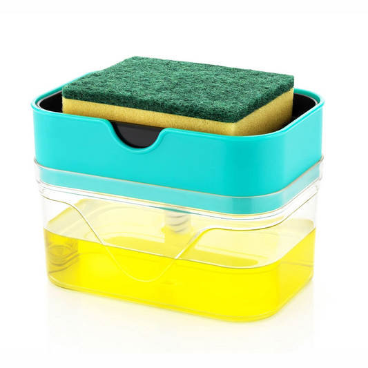 Kitchen Sink Soap Pump Dispenser with Sponge Holder – 400ML