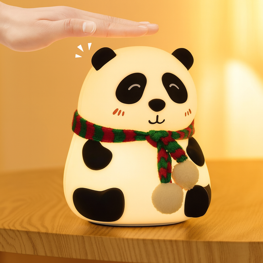 Touch Silicone Panda Lamp | Rechargeable Multicolor Night Light | Bedside Cute Panda Night Lamp for Kids, Girls & Boys