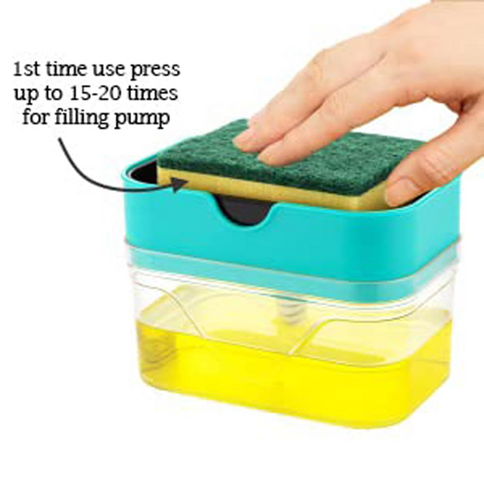 Kitchen Sink Soap Pump Dispenser with Sponge Holder – 400ML