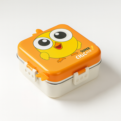 Super Chicken Shaped Lunch Box Stainless Steel Insulated Bento Box Leakproof Lunch Box with Sauce Cup & Spoon Cute Lunch Box for