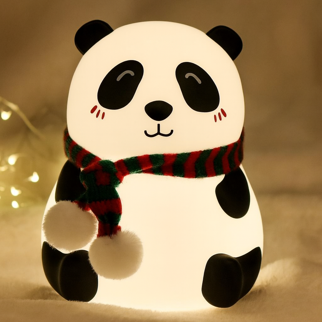 Touch Silicone Panda Lamp | Rechargeable Multicolor Night Light | Bedside Cute Panda Night Lamp for Kids, Girls & Boys