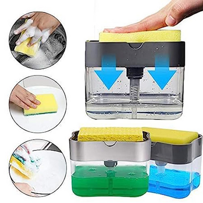 Kitchen Sink Soap Pump Dispenser with Sponge Holder – 400ML