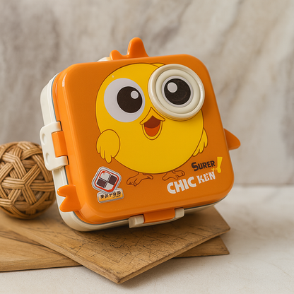 Super Chicken Shaped Lunch Box Stainless Steel Insulated Bento Box Leakproof Lunch Box with Sauce Cup & Spoon Cute Lunch Box for