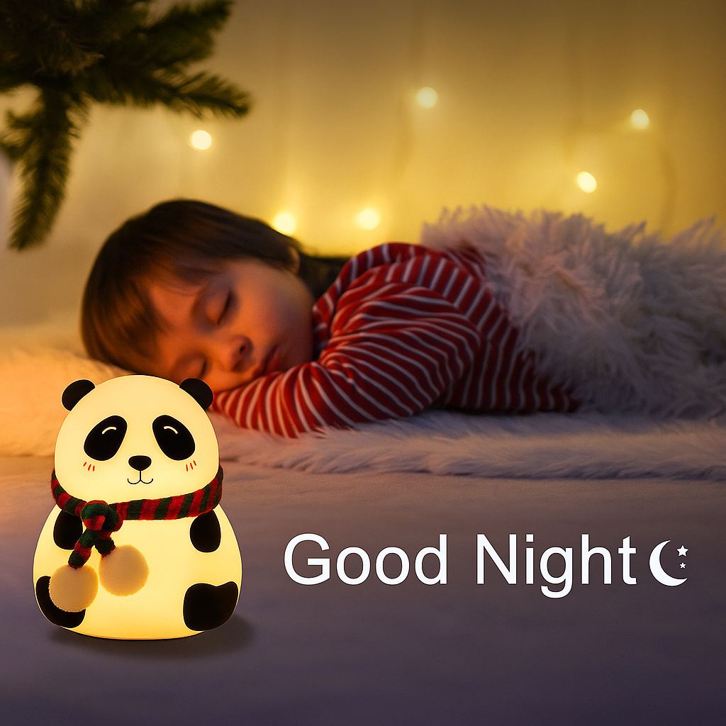 Touch Silicone Panda Lamp | Rechargeable Multicolor Night Light | Bedside Cute Panda Night Lamp for Kids, Girls & Boys