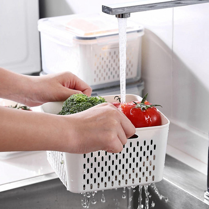 Fridge Organizer Containers Set of 4 – Vegetable & Fruit Storage – Beige