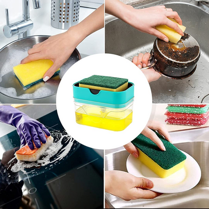 Kitchen Sink Soap Pump Dispenser with Sponge Holder – 400ML